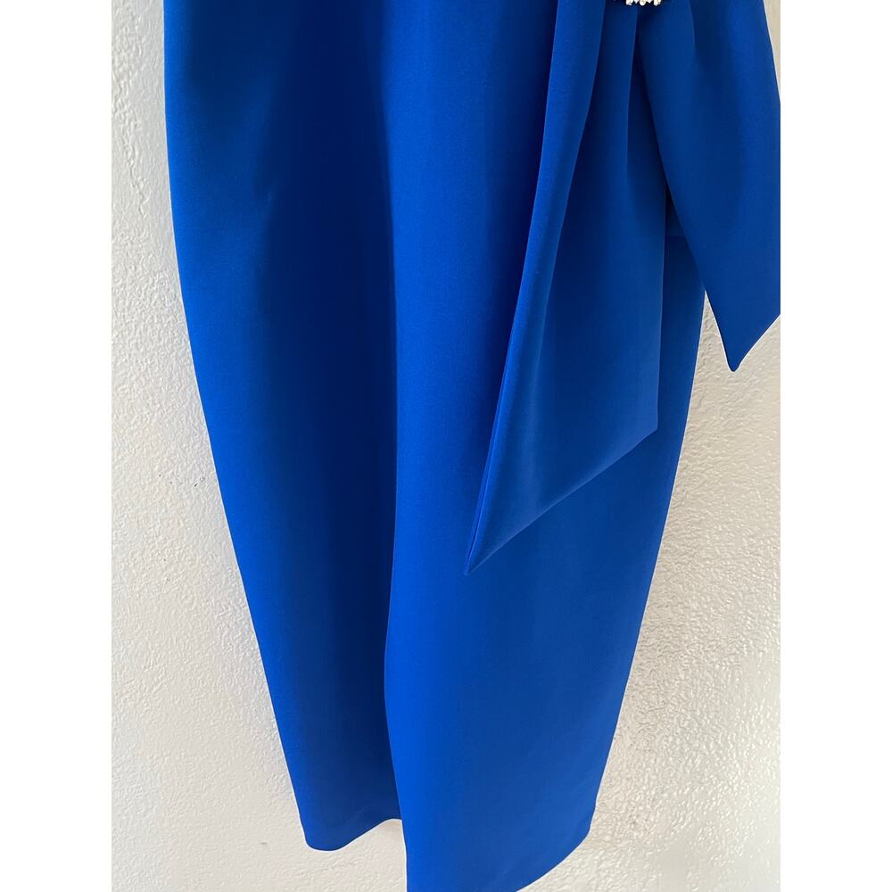 Womens Eliza J Cobalt Blue Scuba Stretch Sleeveless Formal Cocktail Dress Size 4 - Picture 7 of 8